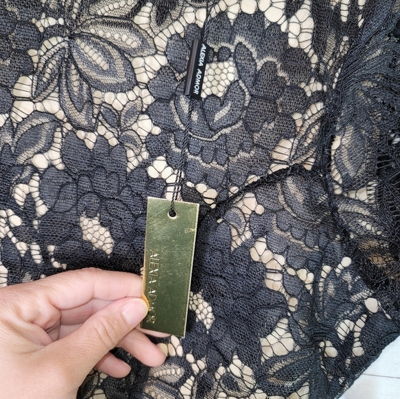 Alexia Admor Black and Gold Lace Midi Dress - Picture 7 of 13